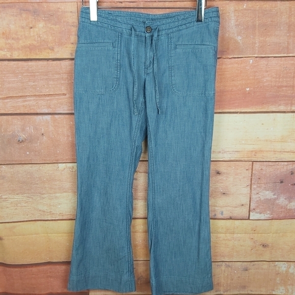 🍄3/50$🍄 The North Face chambray wide leg light pants cotton blend size 4 - Picture 2 of 8